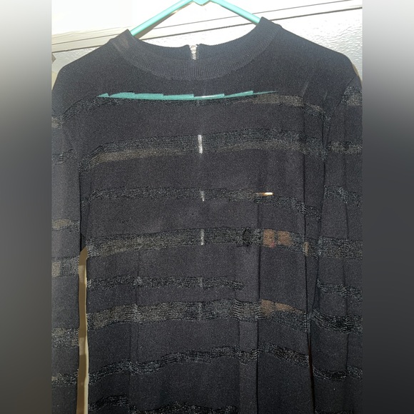 Black Sheer Mesh Body-con Dress - Picture 8 of 9